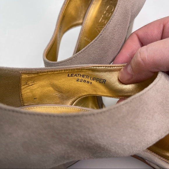 J. Crew Alecia Gray Suede Peep Toe Platform Pumps - Picture 9 of 11